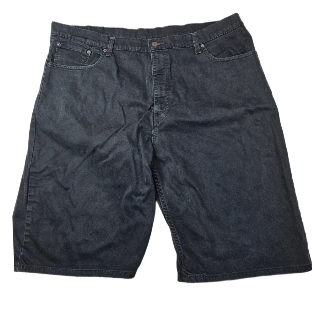 Levi's 569 Denim Shorts Mens 44 Big Tall Black Jean Cotton Casual Loose Straight